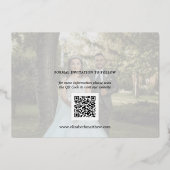 Elegant Script Foto Bruiloft Save The Date Folie Uitnodiging (Achterkant)