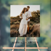 Elegant Script Foto Bruiloft Welkom Acryl Bord (Neutraal)