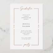 Elegant Script Foto Folie Graduation Party Folie Uitnodiging (Voorkant)