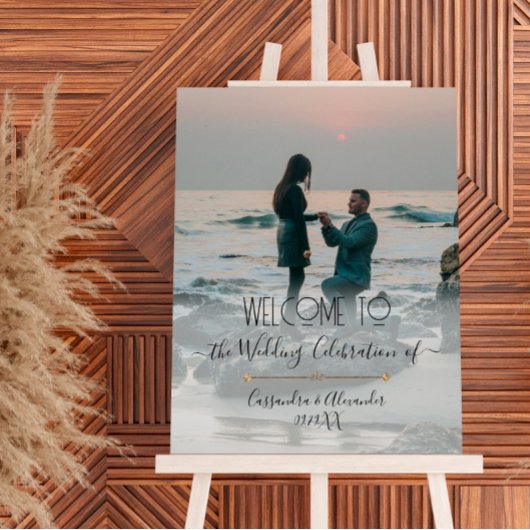 Elegant Script Foto Gold Welkom bij ons huwelijk Poster