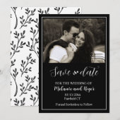 Elegant Script Foto Minimalistisch Bewaar de Datum Kaart (Voorkant / Achterkant)