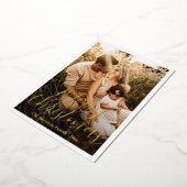 Elegant script foto moderne kerst folie feestdagenkaart (Gedraaid)