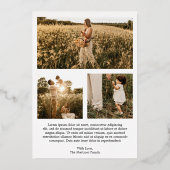 Elegant script foto moderne kerst folie feestdagenkaart (Achterkant)