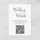 Elegant Script Foto QR Code Bruiloft Website RSVP Informatiekaartje (Voorkant)
