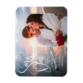 Elegant Script Foto Save the Date Magneet (Verticaal)