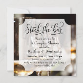 Elegant Script, Foto Stock de Bar Couples Douche Kaart (Voorkant)