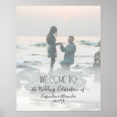 Elegant Script-foto Welkom bij ons huwelijk Poster (Voorkant)