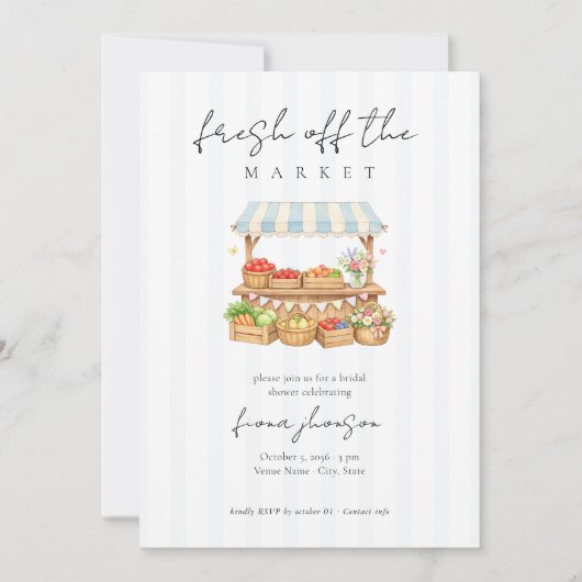 Elegant Script Fresh Off the Market Bridal Shower Kaart (Voorkant)