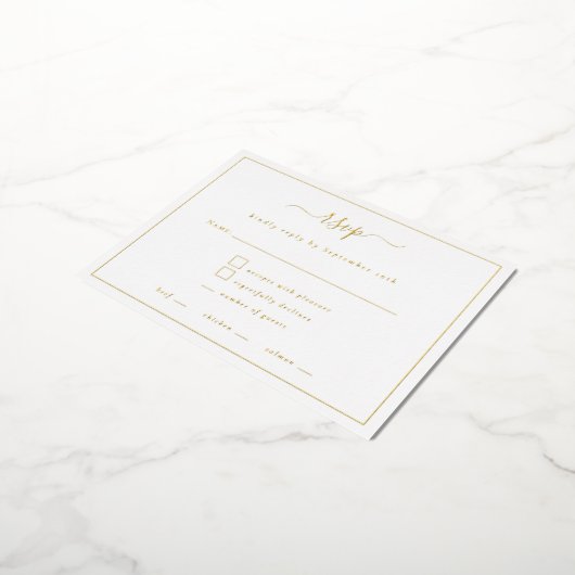 Élégant Script Frontale Carte RSVP Luxe Foil (Rotation)