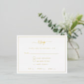 Élégant Script Frontale Carte RSVP Luxe Foil (Debout devant)