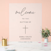 Élégant Script Frosted Baptism Bienvenue (Mariage)