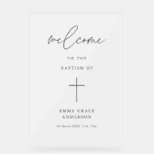 Elegant Script Frosted Doop Welkom Acryl Bord (Voorkant)