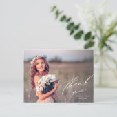 Elegant Script Full Photo Afstuderen Hartelijk dan Briefkaart (Staand voorkant)