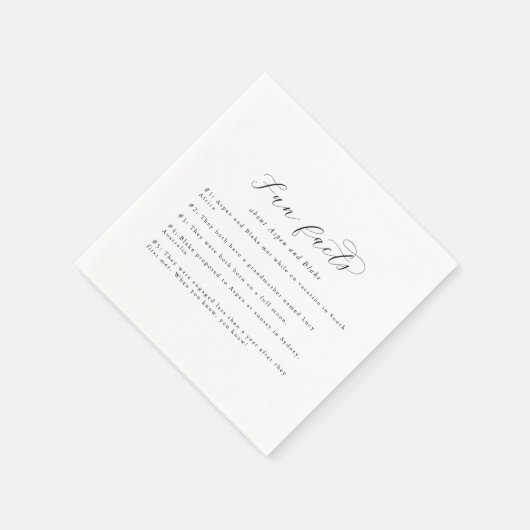 Elegant Script Fun Facts Wedding Napkins Servet (Hoek)
