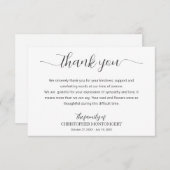 Elegant Script Funeral Bedankkaart (Voorkant / Achterkant)