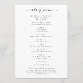 Elegant Script Funeral Ceremony Service With Photo Programma (Achterkant)