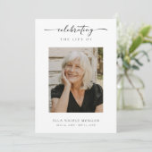 Elegant Script Funeral Ceremony Service With Photo Programma (Staand voorkant)