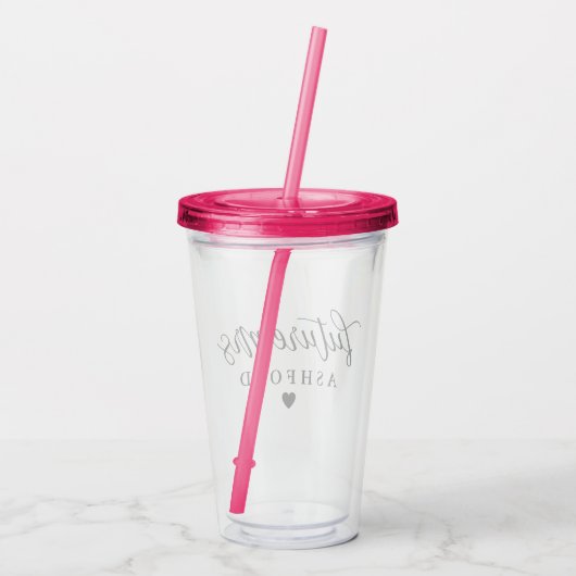 Elegant Script Future Mrs Coffee Acryl Drinkbeker (Achterkant)