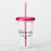 Elegant Script Future Mrs Coffee Acryl Drinkbeker (Voorkant)