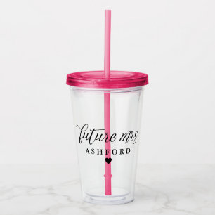 Elegant Script Future Mrs Coffee Acryl Drinkbeker