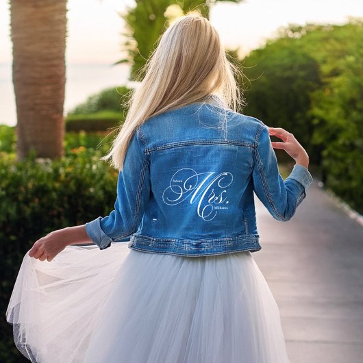 Elegant Script "Future Mrs" Custom Bride om te zij Denim Jacket