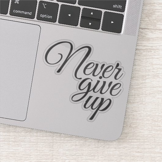 Elegant Script geeft nooit Motivatie op Sticker (Detail)