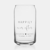 Elegant script gelukkig ooit na bruiloft blikvorm glas (Voorkant)