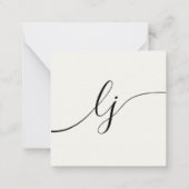 Elegant script Gepersonaliseerde briefpapier Ivoor Notitiekaartje (Achterkant)