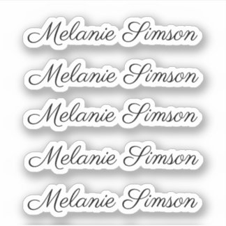 Elegant script gepersonaliseerde handgeschreven na sticker