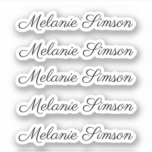 Elegant script gepersonaliseerde handgeschreven na sticker (Voorkant)