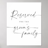 Elegant script gereserveerd voor familie bruiloft poster (Voorkant)