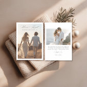 Elegant script Getrouwd en heldere kerstfoto Feestdagenkaart