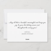 Elegant script getrouwd en vrolijk pasgetrouwd fot feestdagenkaart (Achterkant)