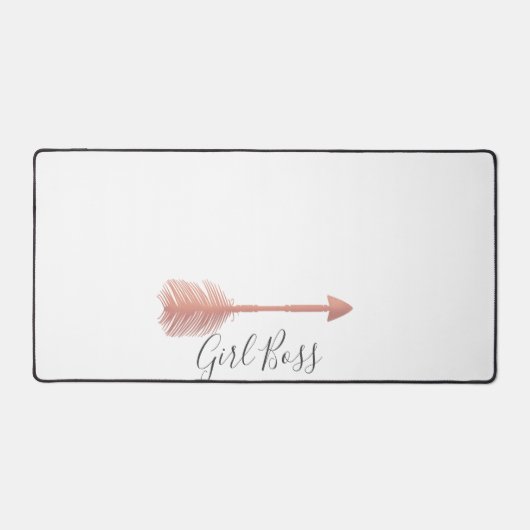 Elegant Script Girl Boss Pink Arrow Bureaumat (Voorkant)