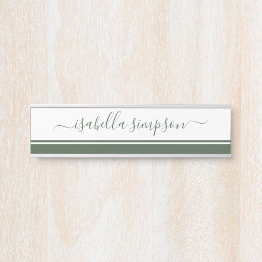 Elegant Script Girly Evergreen Professional Deurbordje (Voorkant)