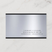 Elegant Script Glamoureus Silver Modern Plain Luxe Visitekaartje (Achterkant)