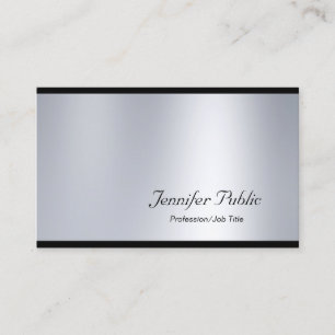 Elegant Script Glamoureus Silver Modern Plain Luxe Visitekaartje