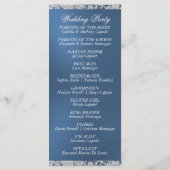 Elegant Script & Glitter - Blauwe bruiloft Programma (Achterkant)