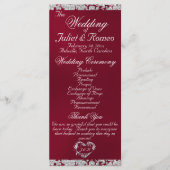 Elegant Script & Glitter - Bourgondische bruiloft Programma (Voorkant)