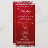 Elegant Script & Glitter - Crimson Wedding Programma (Voorkant / Achterkant)