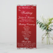 Elegant Script & Glitter - Crimson Wedding Programma (Staand voorkant)