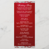 Elegant Script & Glitter - Crimson Wedding Programma (Achterkant)