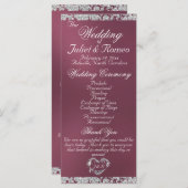Elegant Script & Glitter - Lavendel Wedding Programma (Voorkant / Achterkant)