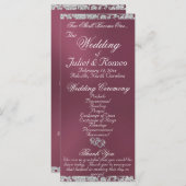 Elegant Script & Glitter - Lavendel Wedding Programma (Voorkant / Achterkant)