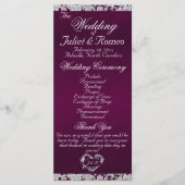 Elegant Script & Glitter - Paarse bruiloft Programma (Voorkant)