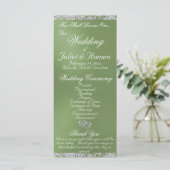 Elegant Script & Glitter - Sage Wedding Programma (Staand voorkant)