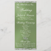 Elegant Script & Glitter - Sage Wedding Programma (Voorkant)