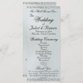 Elegant Script & Glitter - White Pearl Wedding Programma (Voorkant / Achterkant)