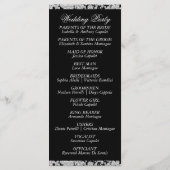 Elegant Script & Glitter - Zwarte bruiloft Programma (Achterkant)