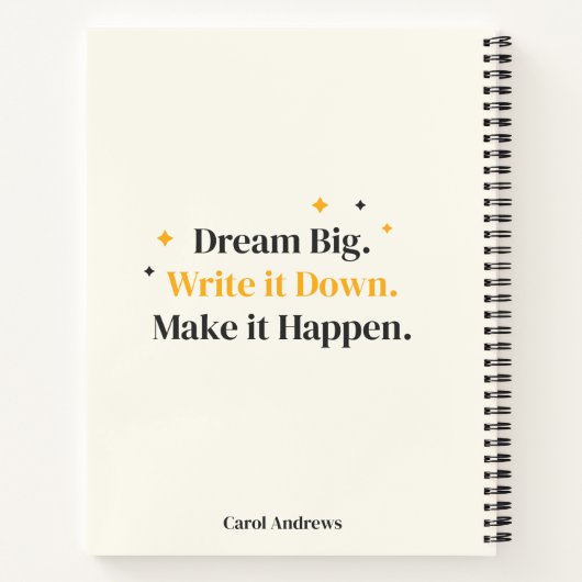 Elegant Script Goal Planner Afstuderen Klasse van  Notitieboek (Achterkant)